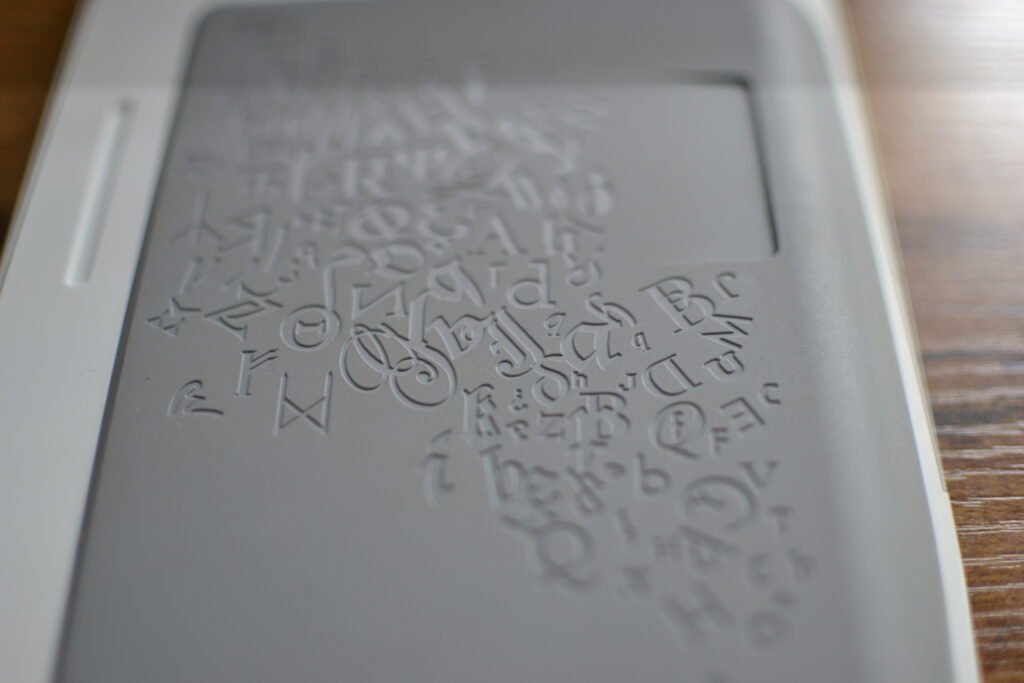 back of the first kindle